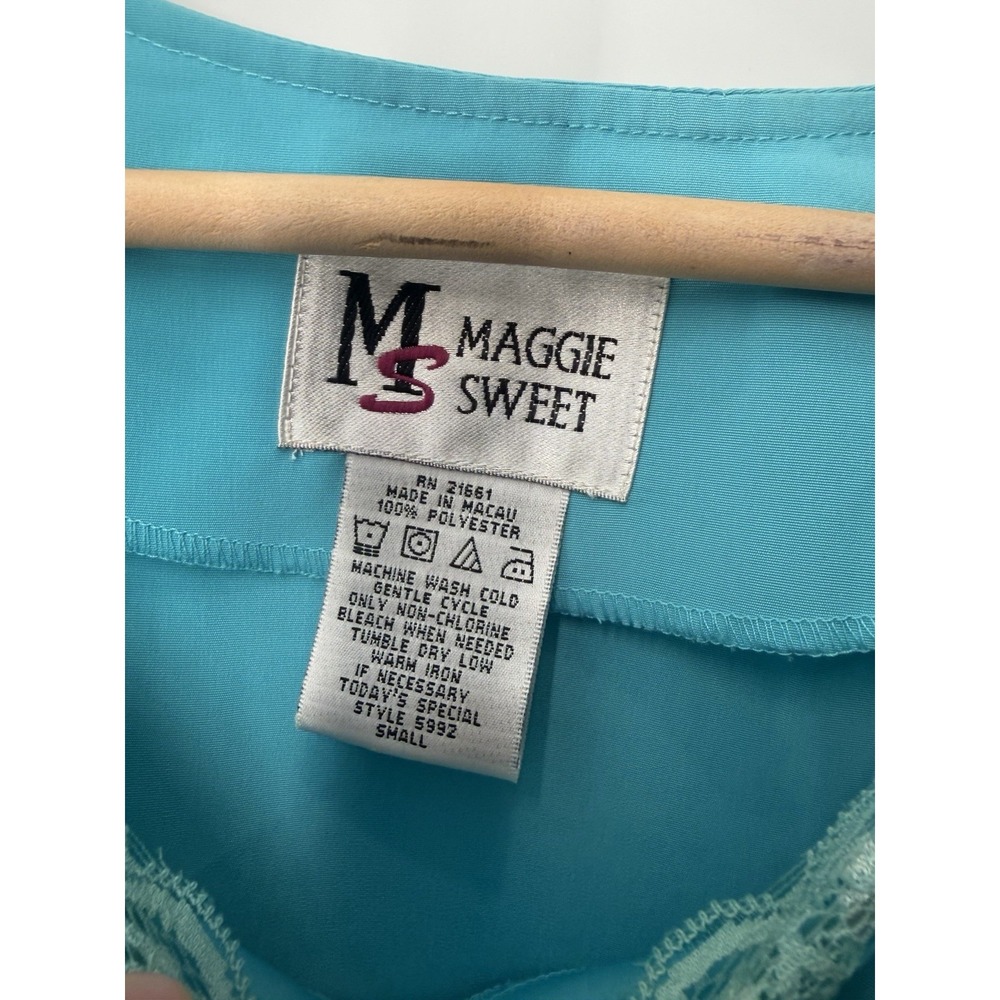 Vintage Maggie Sweet Women's 2Pc Set Tank & Button Up Floral Shirt Size Small - Picture 12 of 13